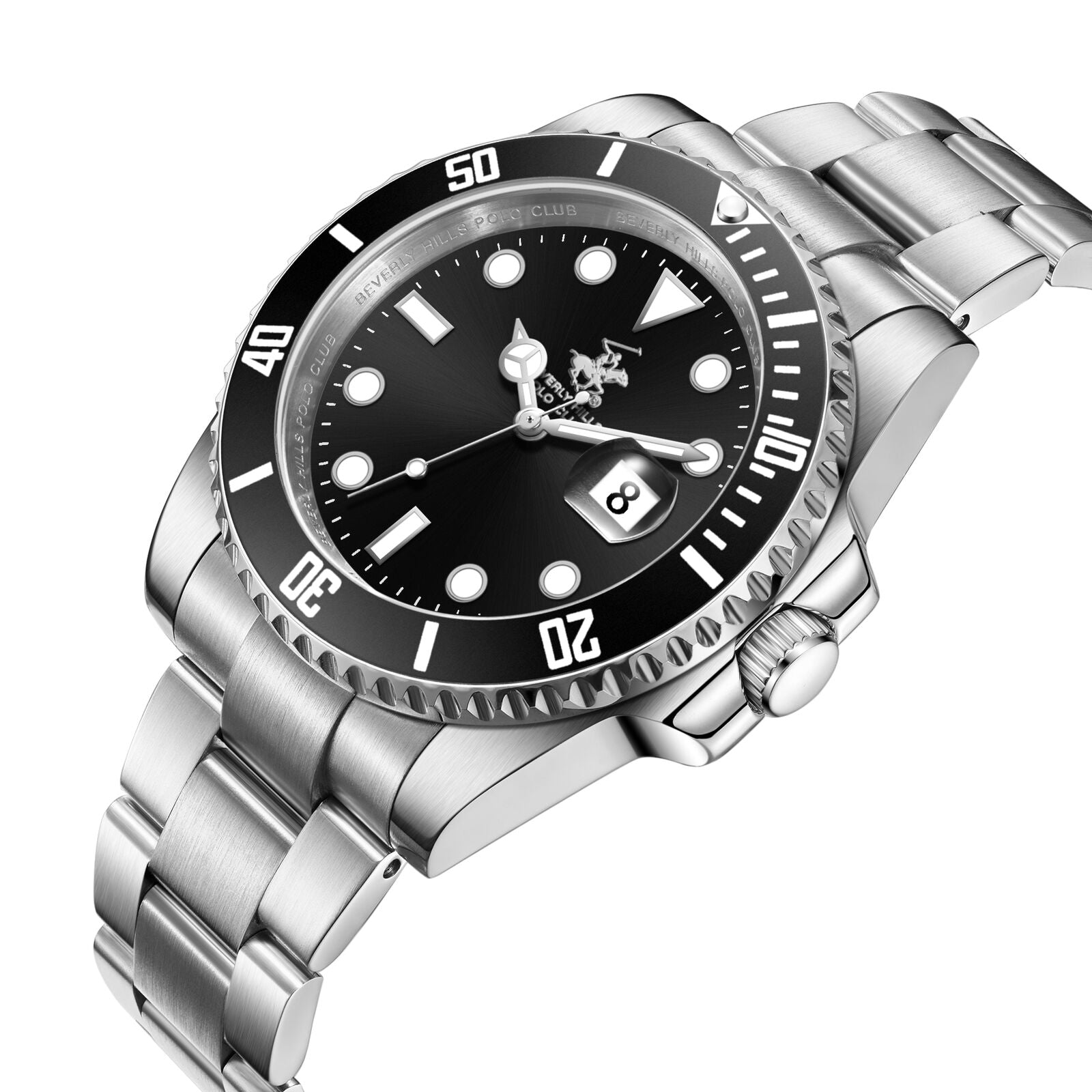 Beverly Hills Polo Club Waterproof Black Dial Silver Date Watch - BP3791X.350 Secondary image