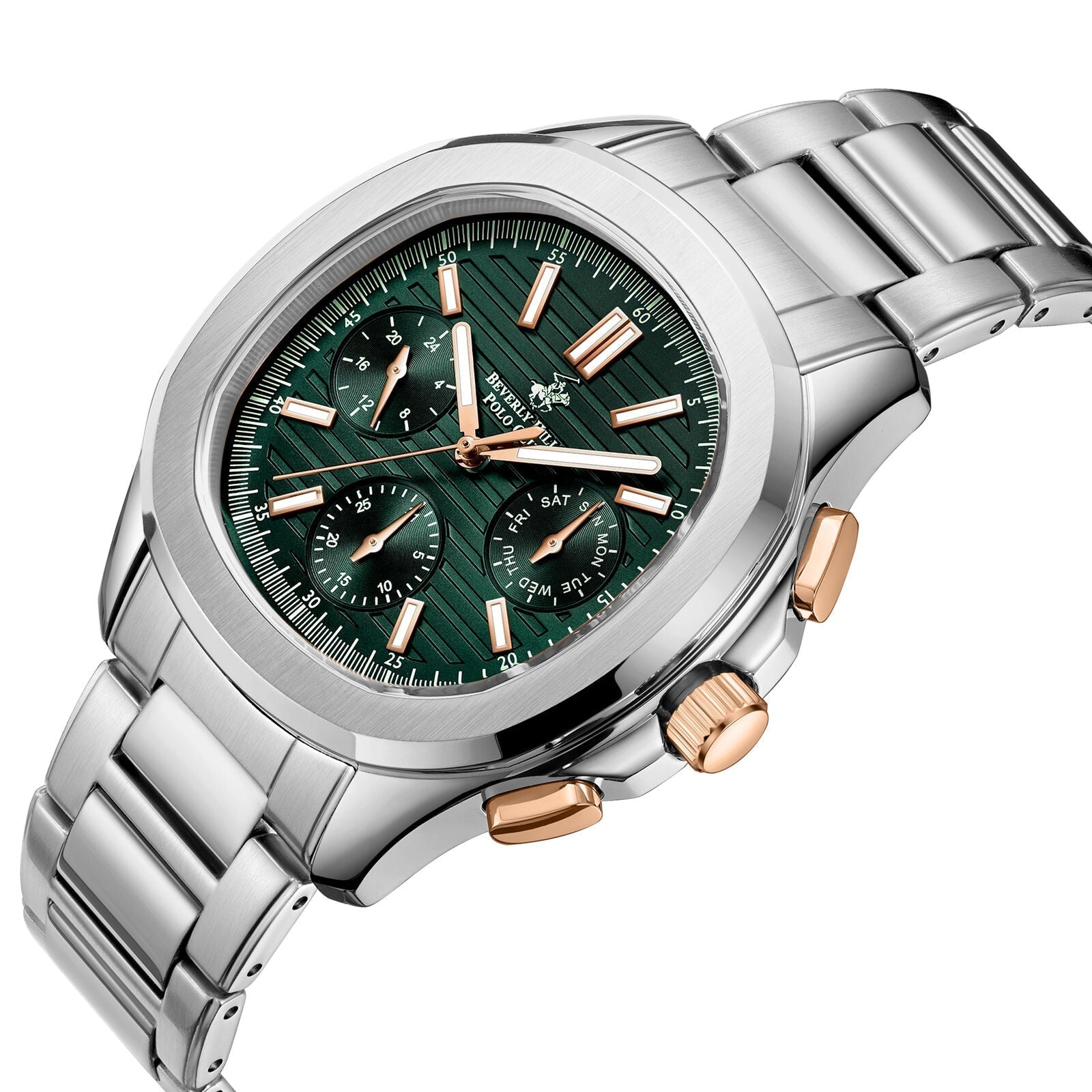 Beverly Hills Polo Club Multifunction Green Dial Silver Watch - BP3212X.371 Secondary image
