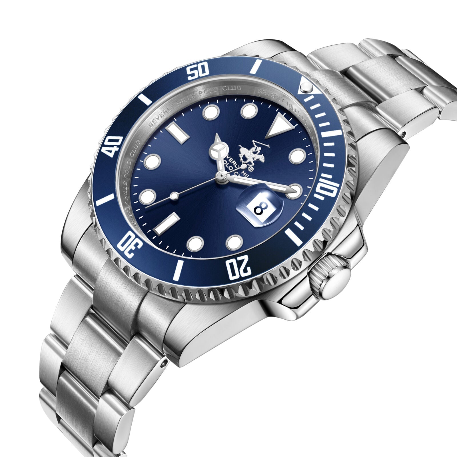 Beverly Hills Polo Club Waterproof Blue Dial Silver Date Watch BP3791X.390 Secondary image
