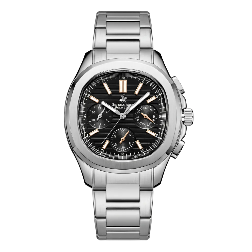 Beverly Hills Polo Club Multifunction Black Dial Silver Watch - BP3212X.392 Main image