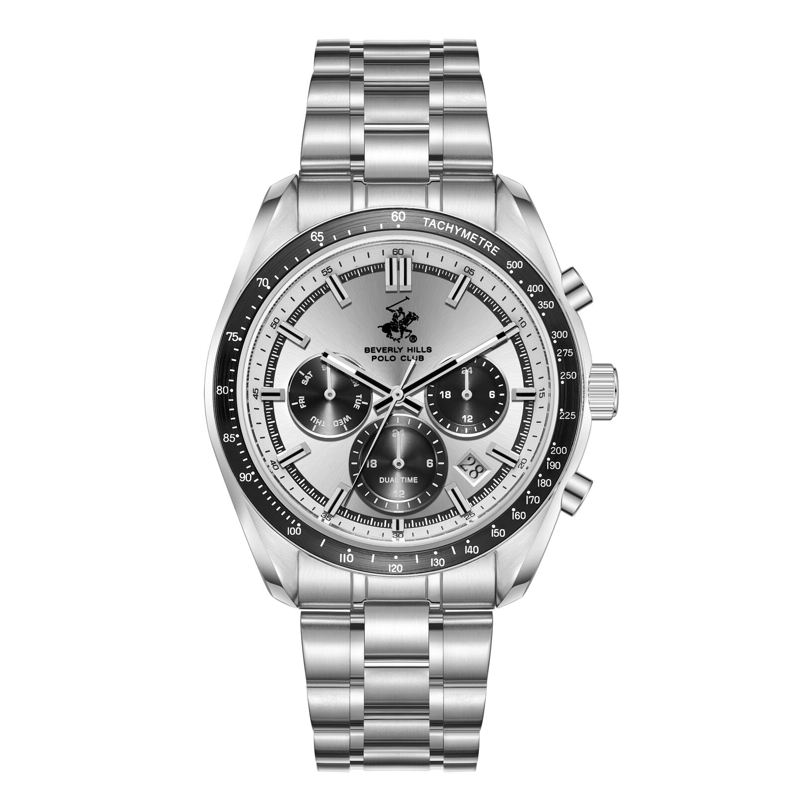 Beverly Hills Polo Club Sporty Dual Time Silver Date Watch - BP3814X.330 Main image