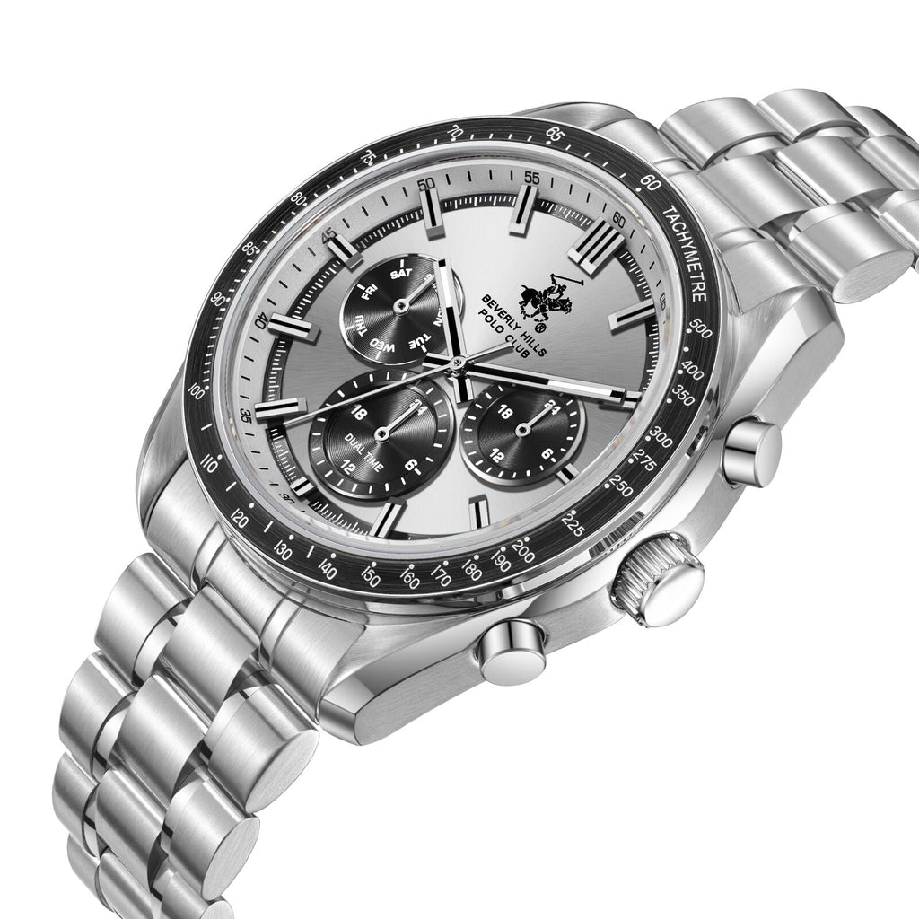 Beverly Hills Polo Club Sporty Dual Time Silver Date Watch - BP3814X.330