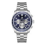 Beverly Hills Polo Club Sporty Dual Time Blue Dial Silver Watch - BP3814X.390