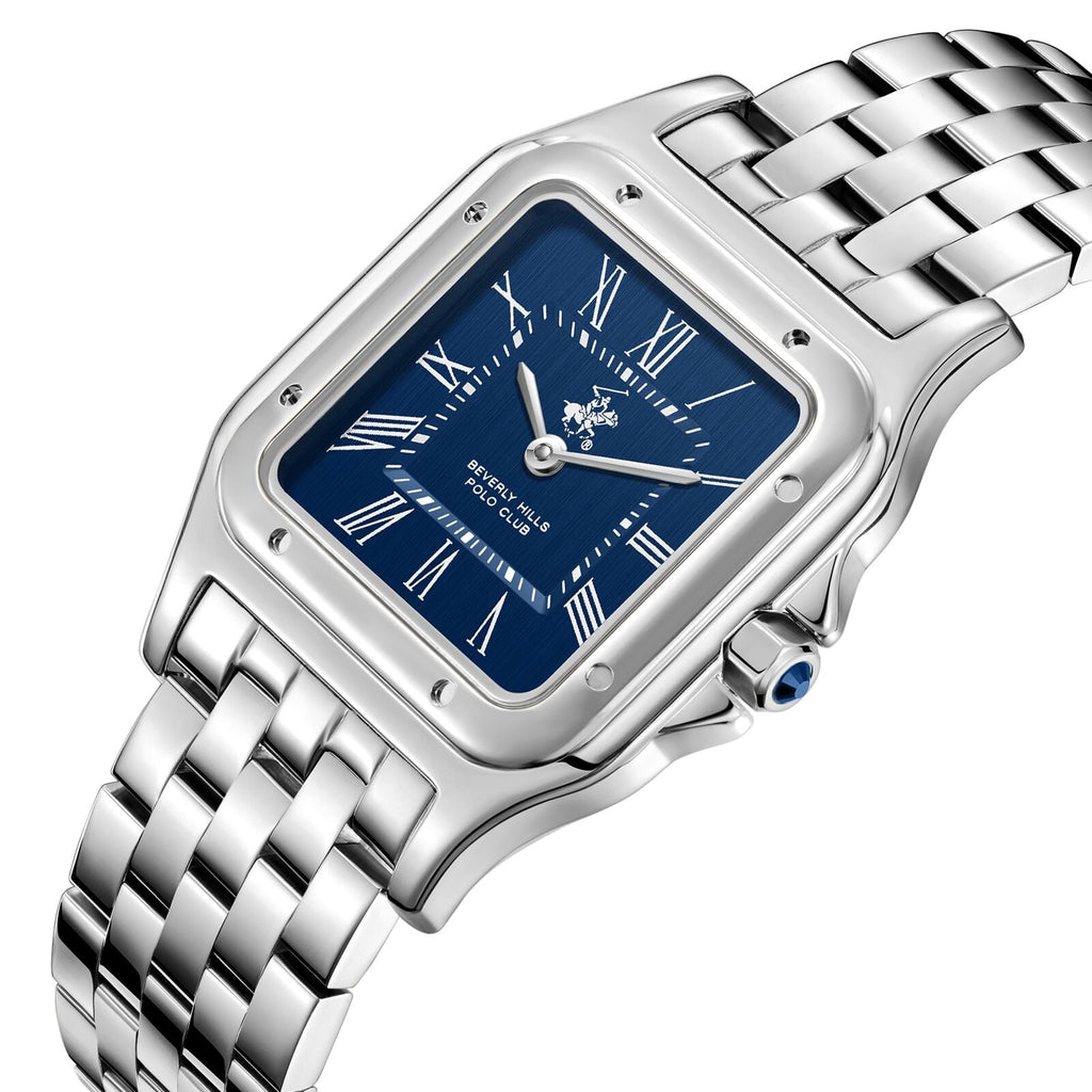 Beverly Hills Polo Club Classic Sapphire Blue Dial Classic Silver Watch BP3824C.390