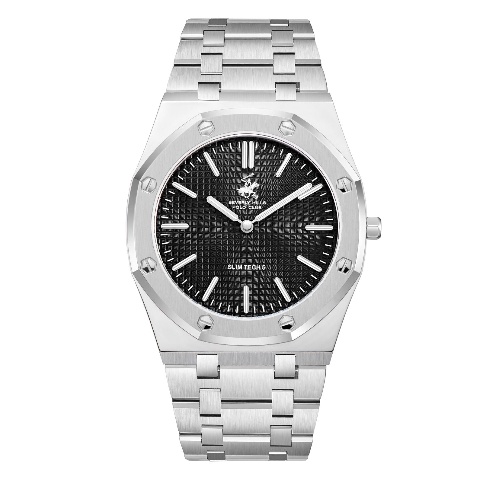 Beverly Hills Polo Club Slim Tech 5 Black Dial Silver Watch - BP3825X.350 Main image