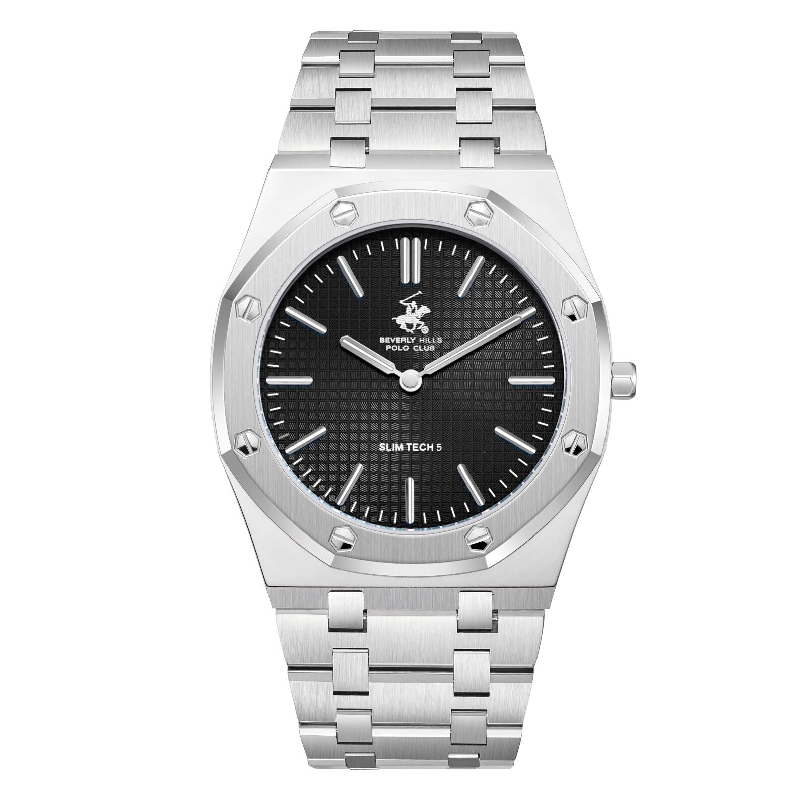 Beverly Hills Polo Club Slim Tech 5 Black Dial Silver Watch - BP3825X.360 Main image