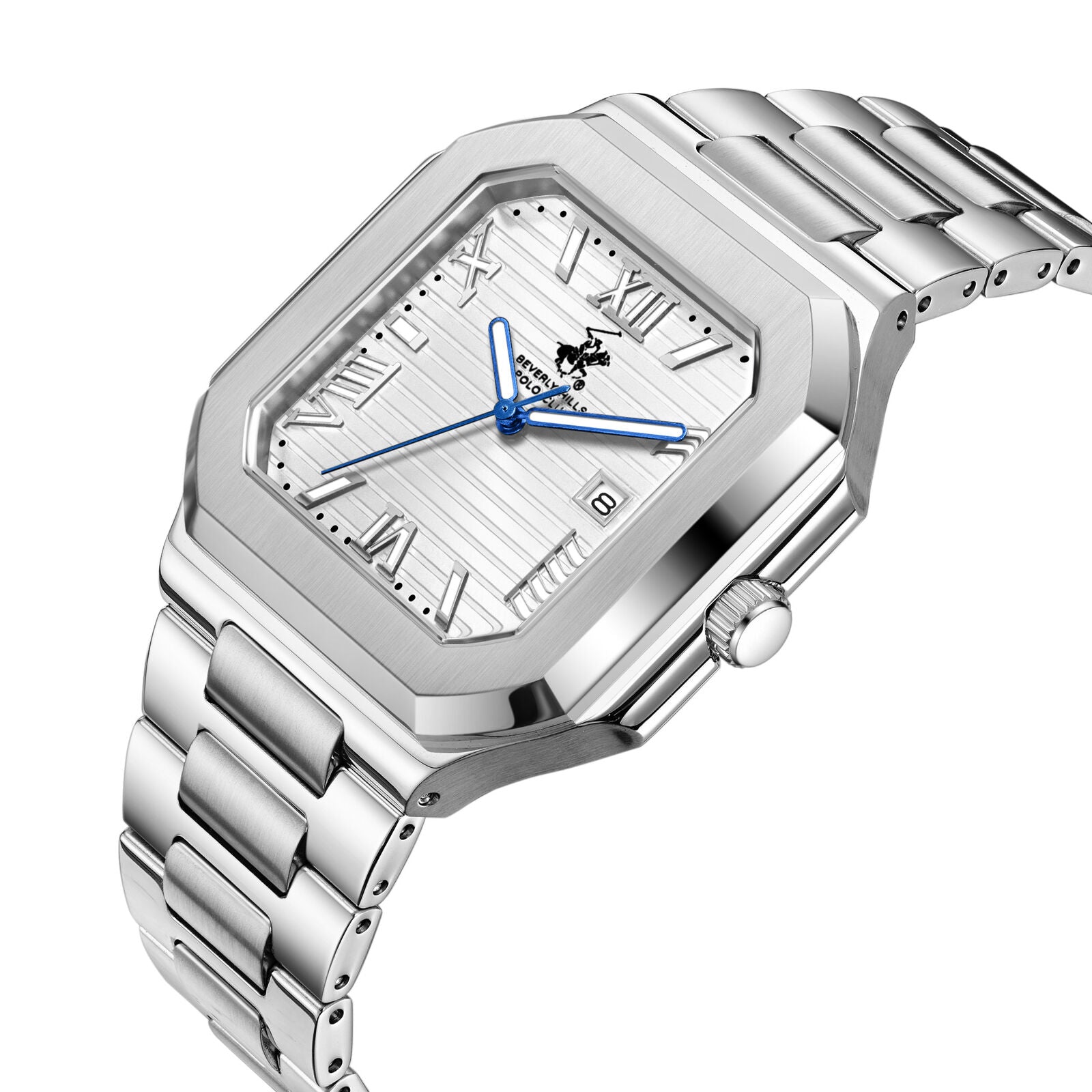 Beverly Hills Polo Club Blue Steel Silver Date Watch - BP3845X.330 Secondary image