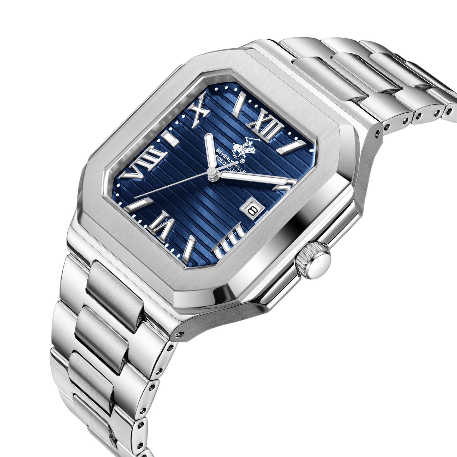 Beverly Hills Polo Club Roman Numeral Blue Dial Silver 45mm Watch BP3845X.390 Secondary image