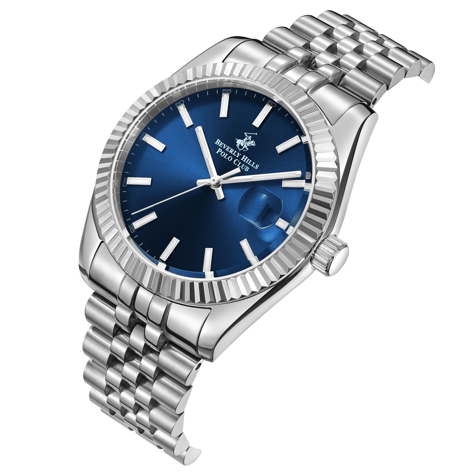 Beverly Hills Polo Club Blue Dial Silver Date Watch - BP3018X.390 Secondary image