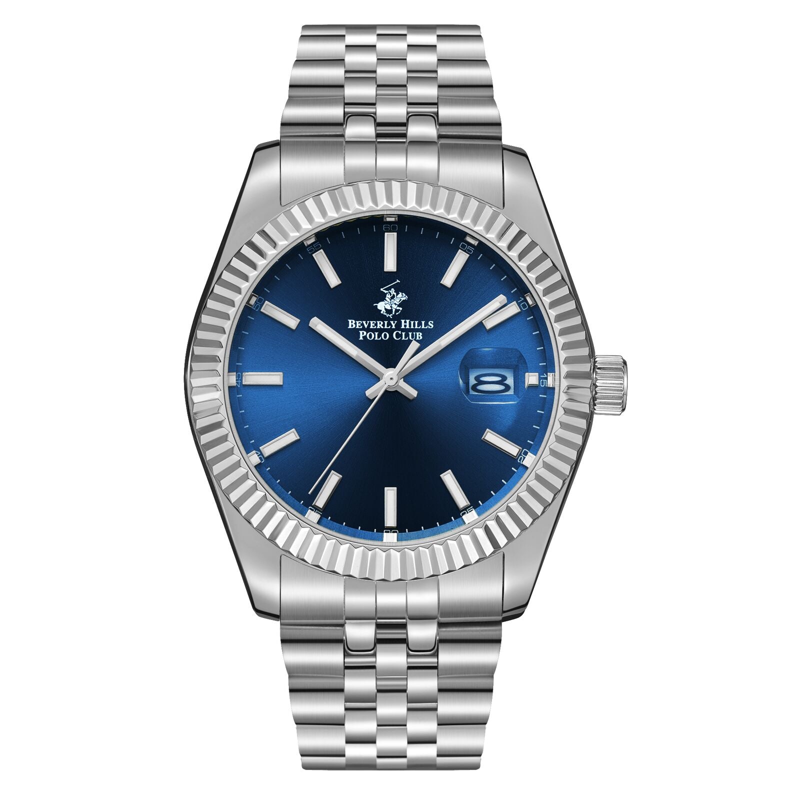 Beverly Hills Polo Club Blue Dial Silver Date Watch - BP3018X.390 Main image