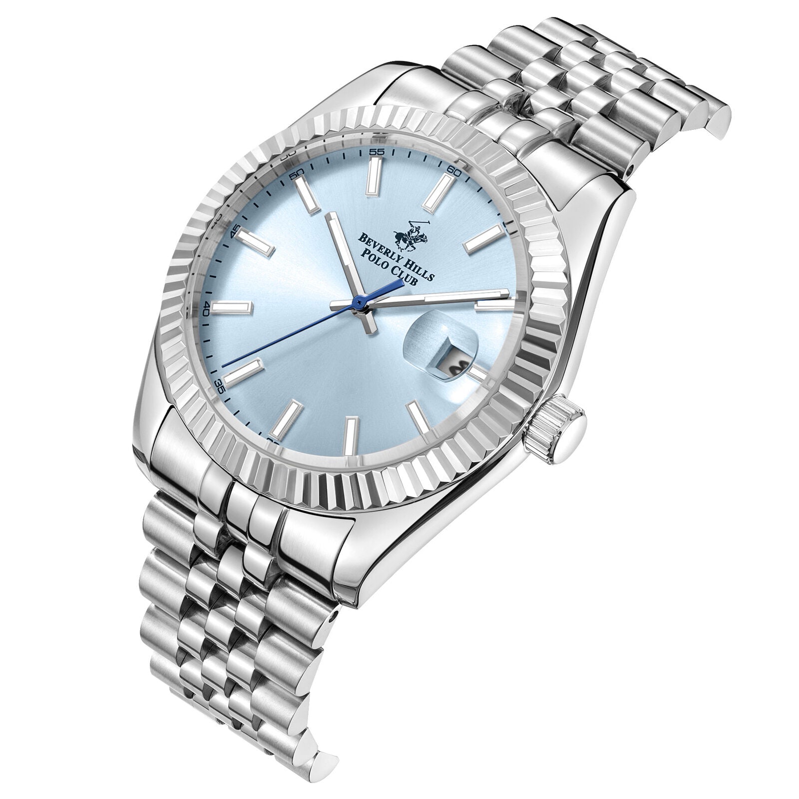 Beverly Hills Polo Club Classy Sky Blue Dial Silver Date Watch - BP3018X.302 Secondary image
