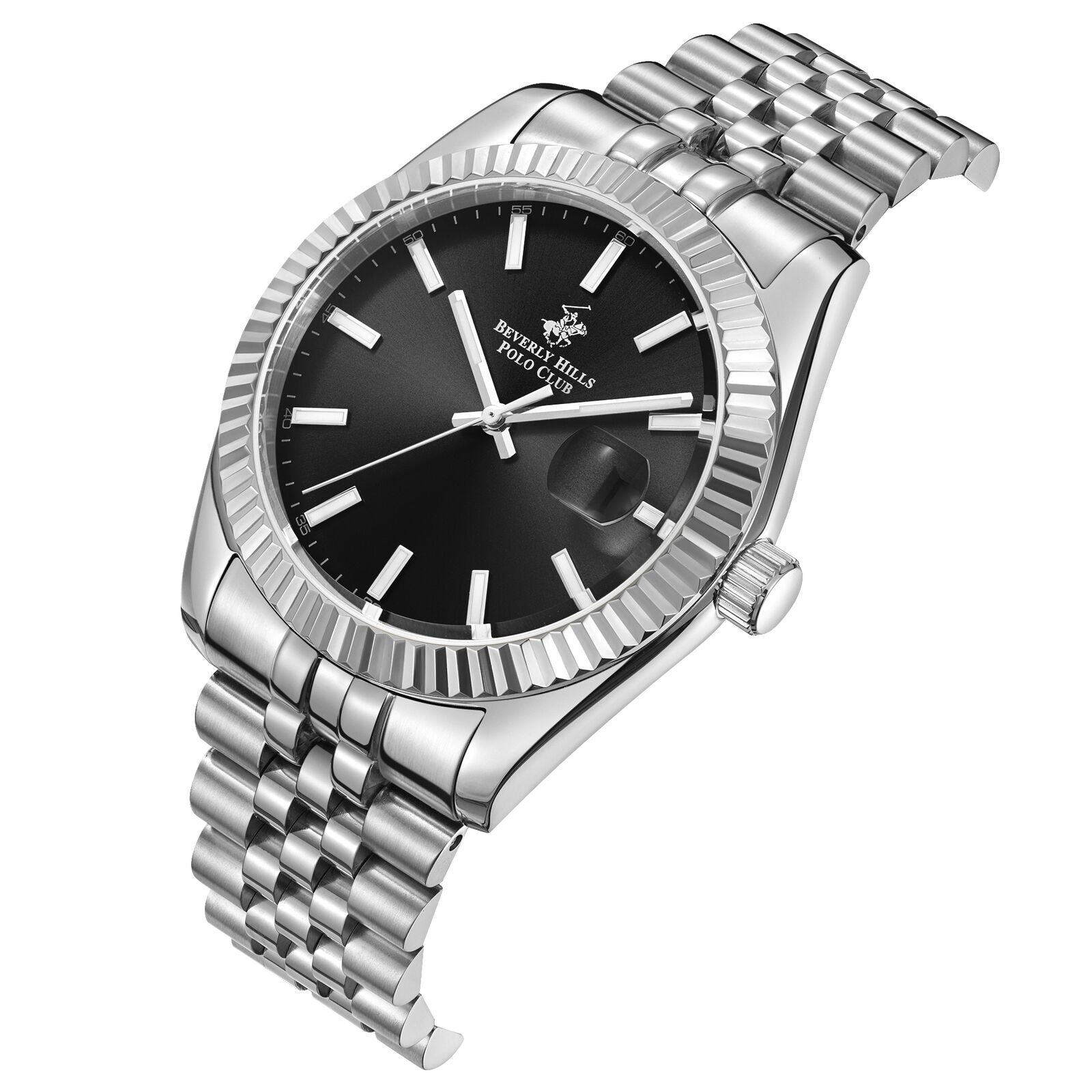 Beverly Hills Polo Club Classy Black Dial Silver Date Watch - BP3018X.350 Secondary image