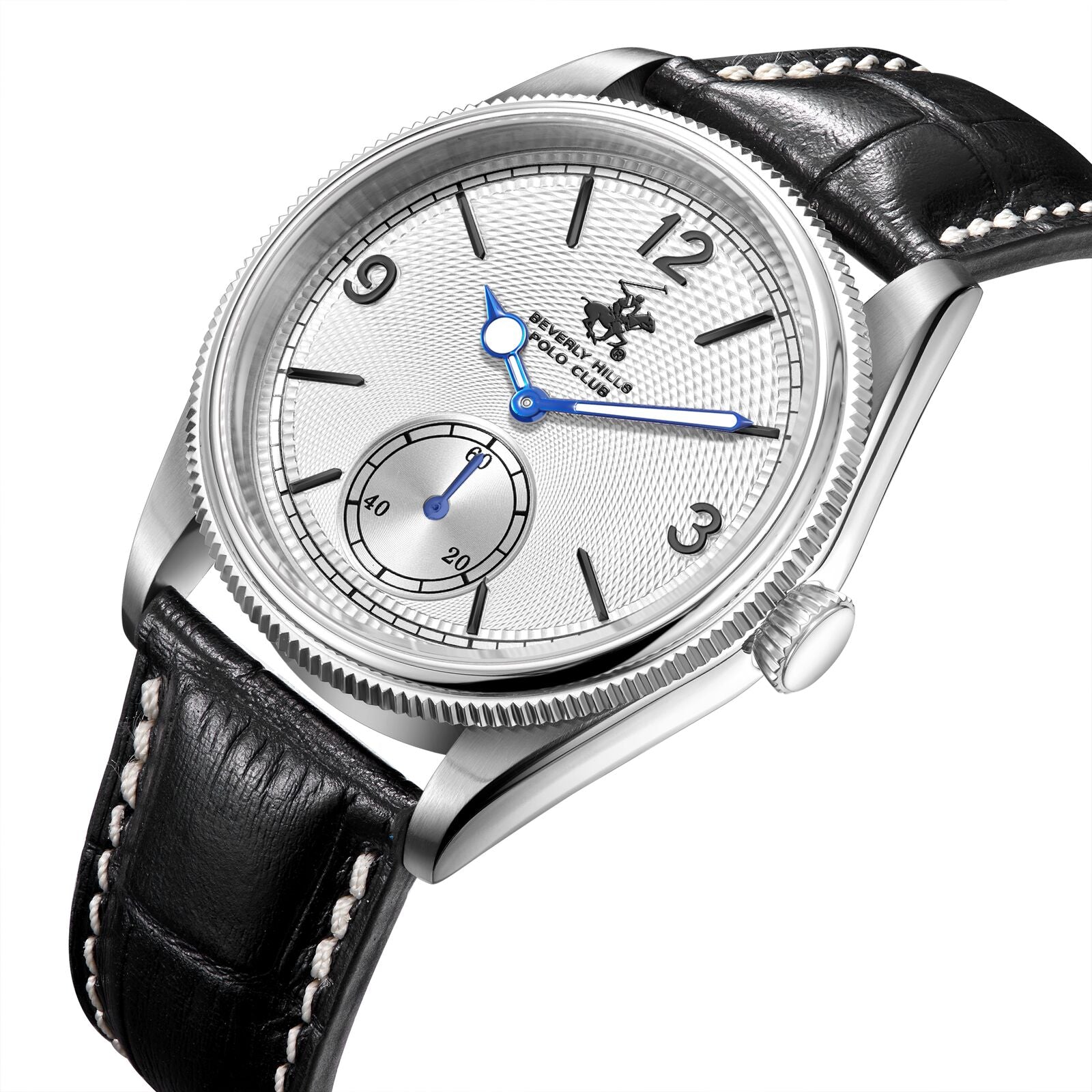 Beverly Hills Polo Club Black Leather Blue Steel Silver Watch - BP3807X.331 Secondary image