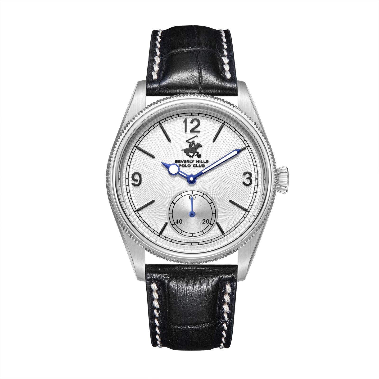 Beverly Hills Polo Club Black Leather Blue Steel Silver Watch - BP3807X.331 Main image
