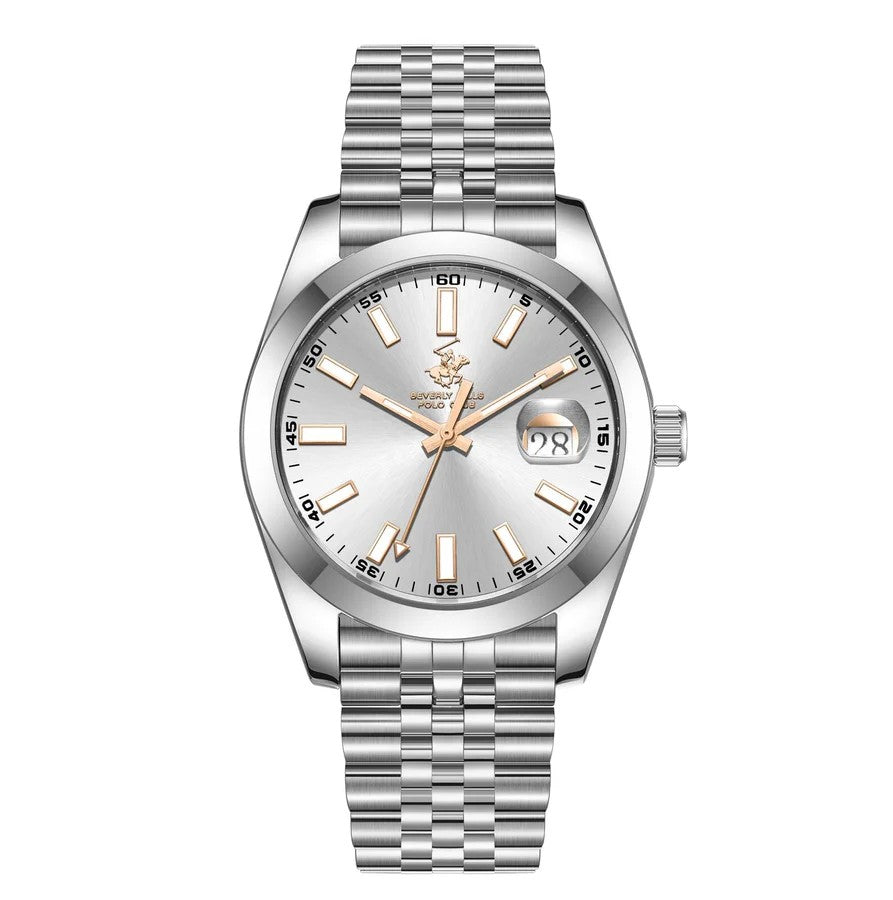 Beverly Hills Polo Club All Silver Grey Dial Date Watch BP3810X.330 Main image