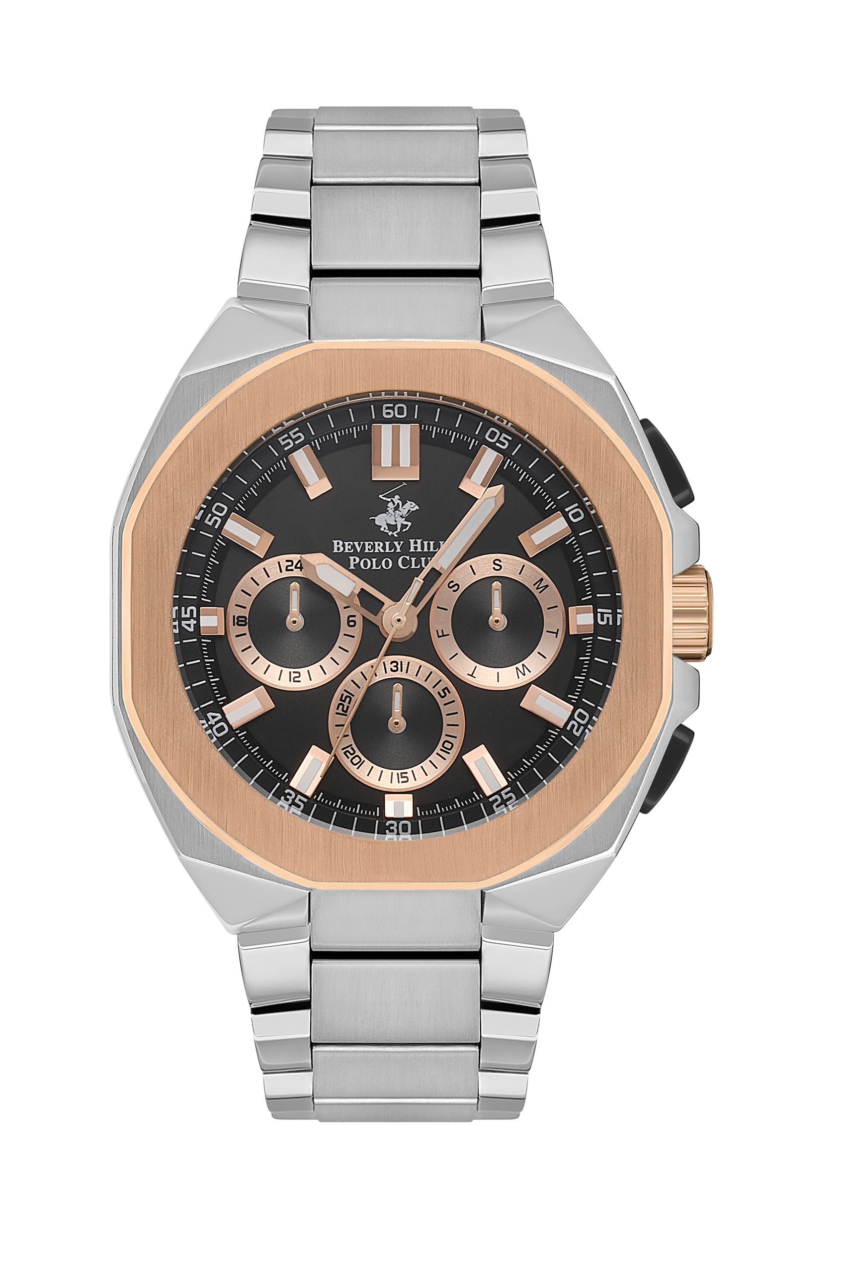 Beverly Hills Polo Club Multifunction Black Dial Rose Gold / Silver Watch BP3537X.550 Main image