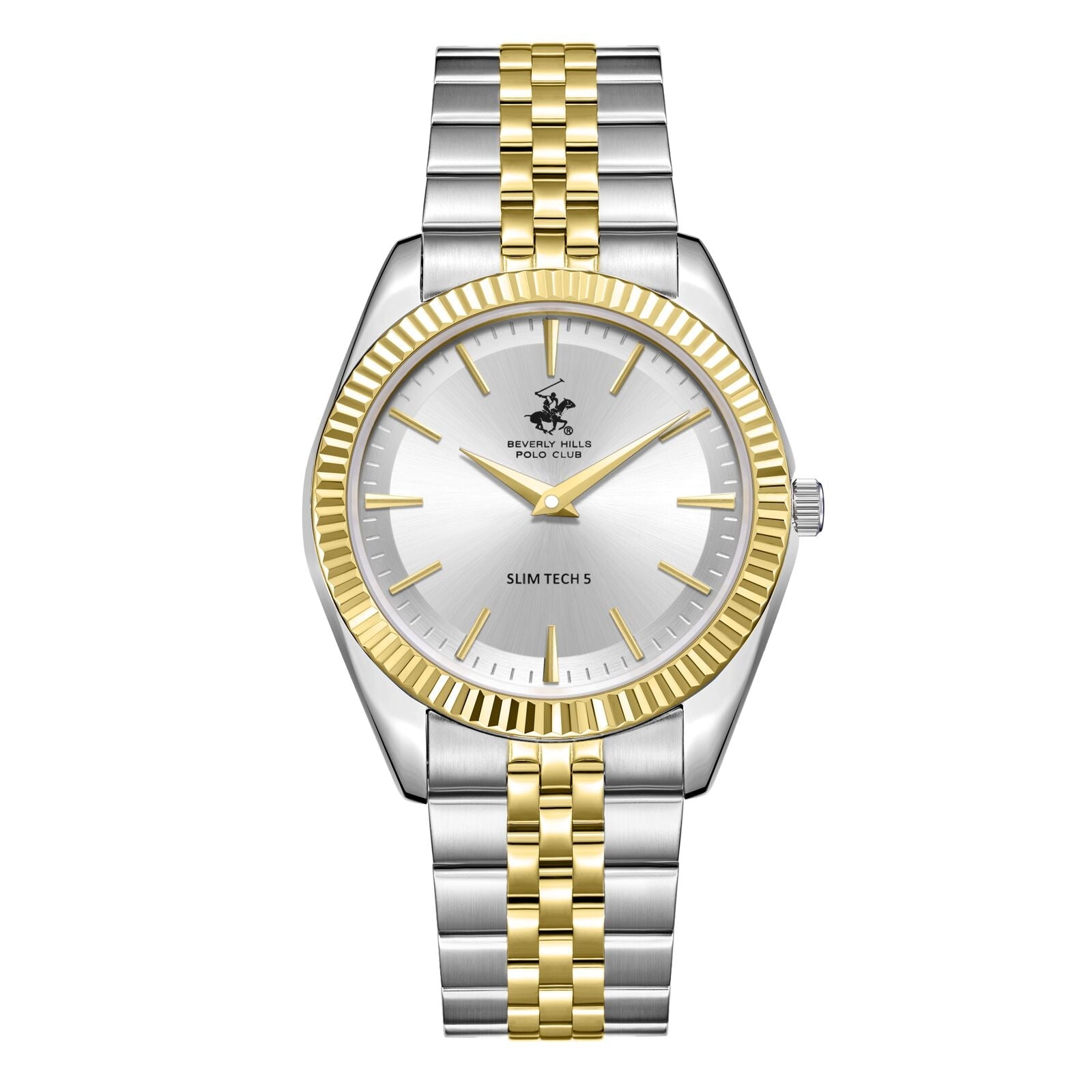 Beverly Hills Polo Club Slim Tech 5 Silver Dial Two-Tone Watch - BP3830X.230 Main image