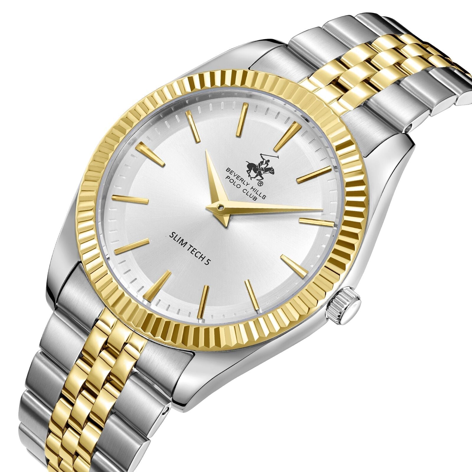 Beverly Hills Polo Club Slim Tech 5 Silver Dial Two-Tone Watch - BP3830X.230 Secondary image