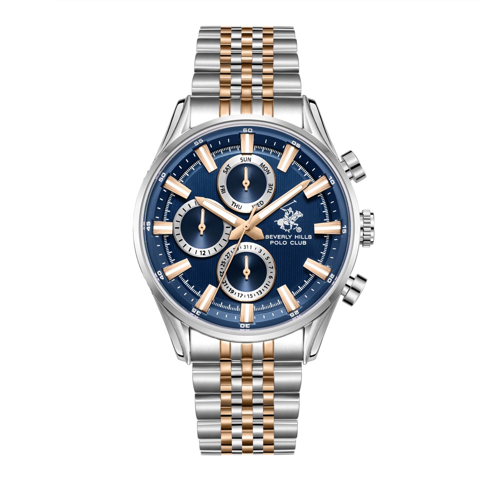 Beverly Hills Polo Club Blue Dial Two-Tone Multifunction Watch - BP3823X.590 Main image