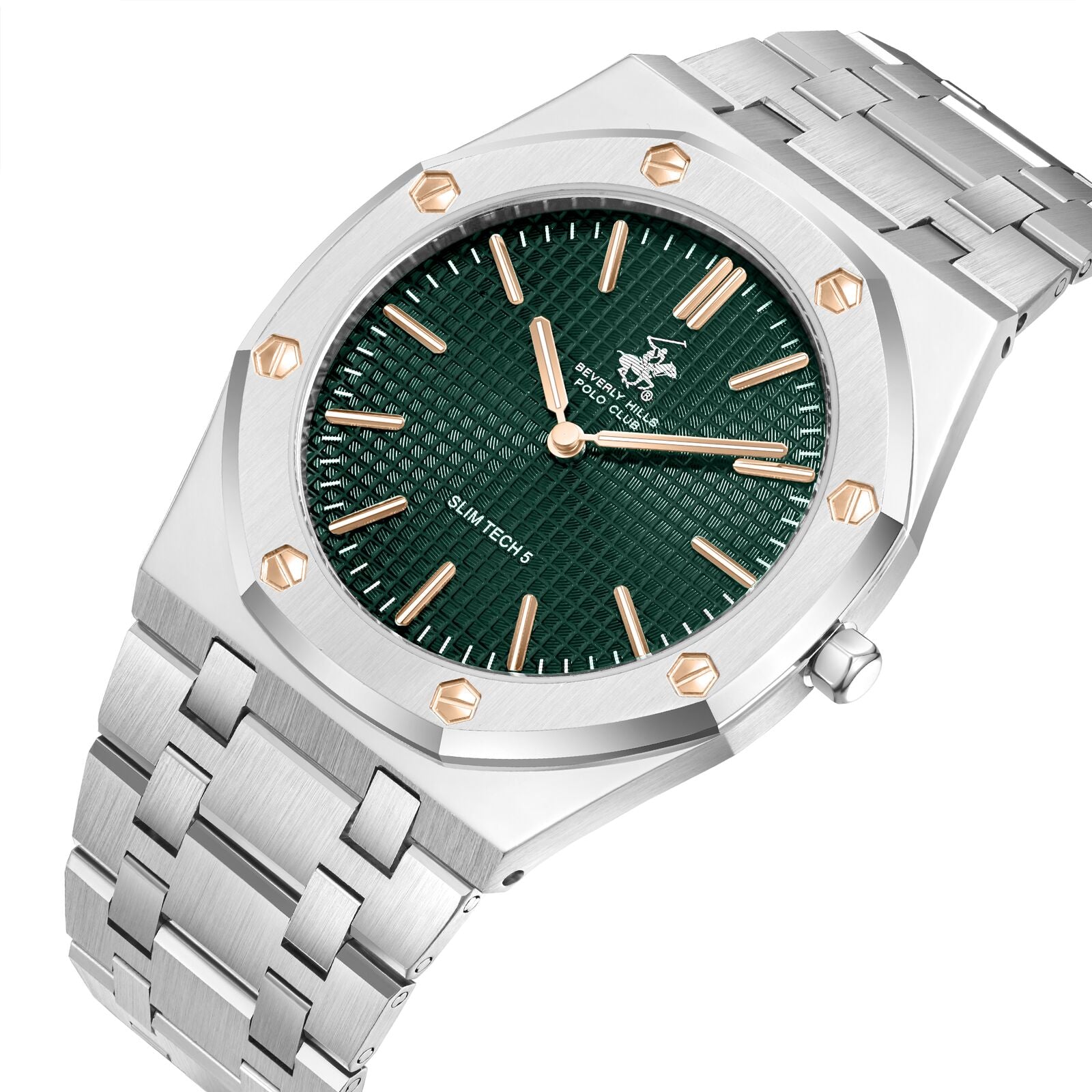 Beverly Hills Polo Club Slim Tech 5 Green Dial Silver Watch - BP3825X.370 Secondary image