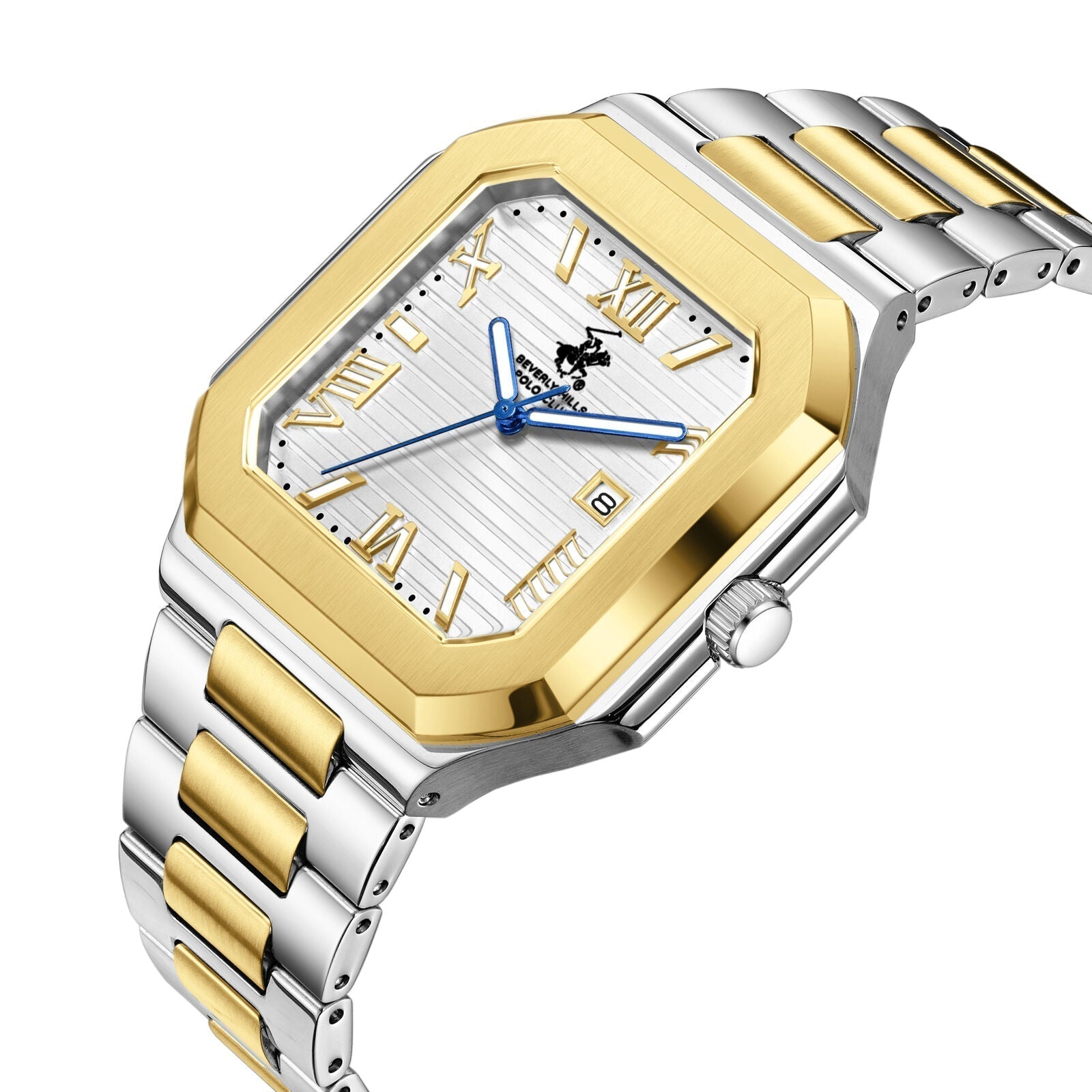 Beverly Hills Polo Club Blue Steel Two-Tone Square Date Watch BP3845X.230 Secondary image