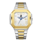 Beverly Hills Polo Club Blue Steel Two-Tone Square Date Watch BP3845X.230