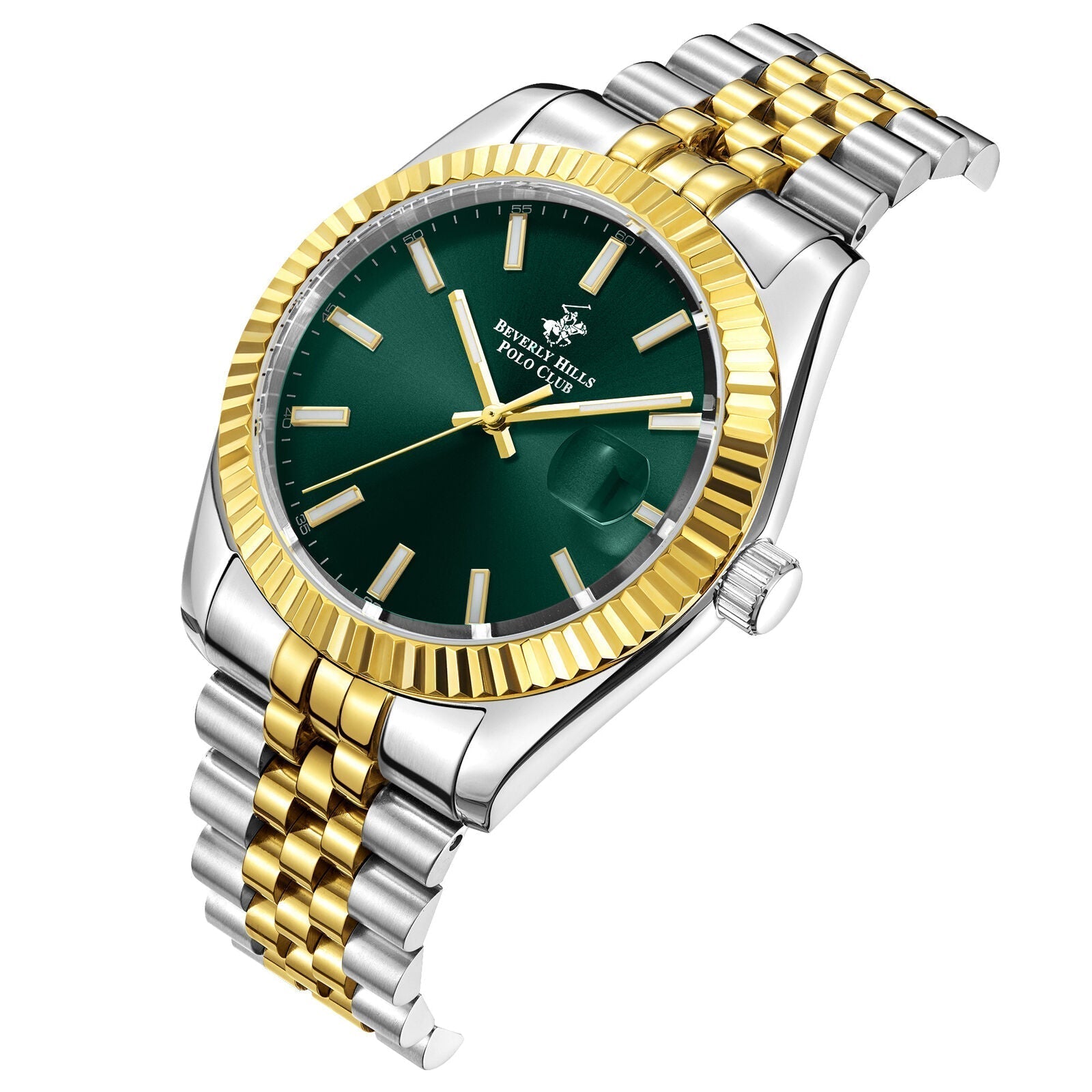 Beverly Hills Polo Club Green Dial Two-Tone Date Watch - BP3018X.271 Secondary image