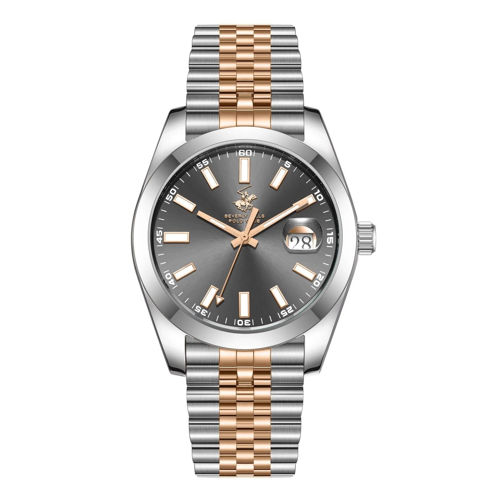Beverly Hills Polo Club Classy Gunmetal Dial Two-Tone Date Watch BP3810X.560 Main image