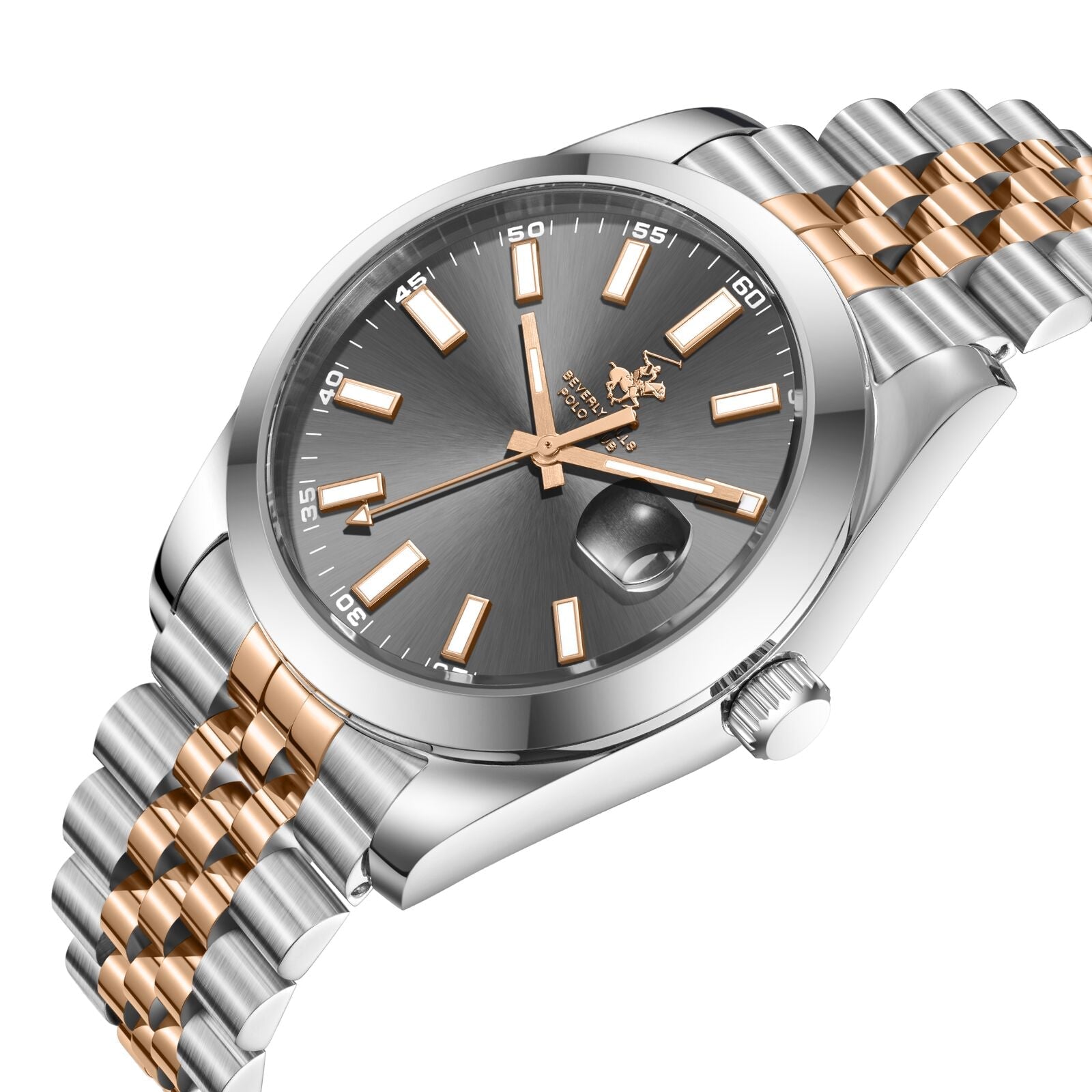Beverly Hills Polo Club Classy Gunmetal Dial Two-Tone Date Watch BP3810X.560 Secondary image