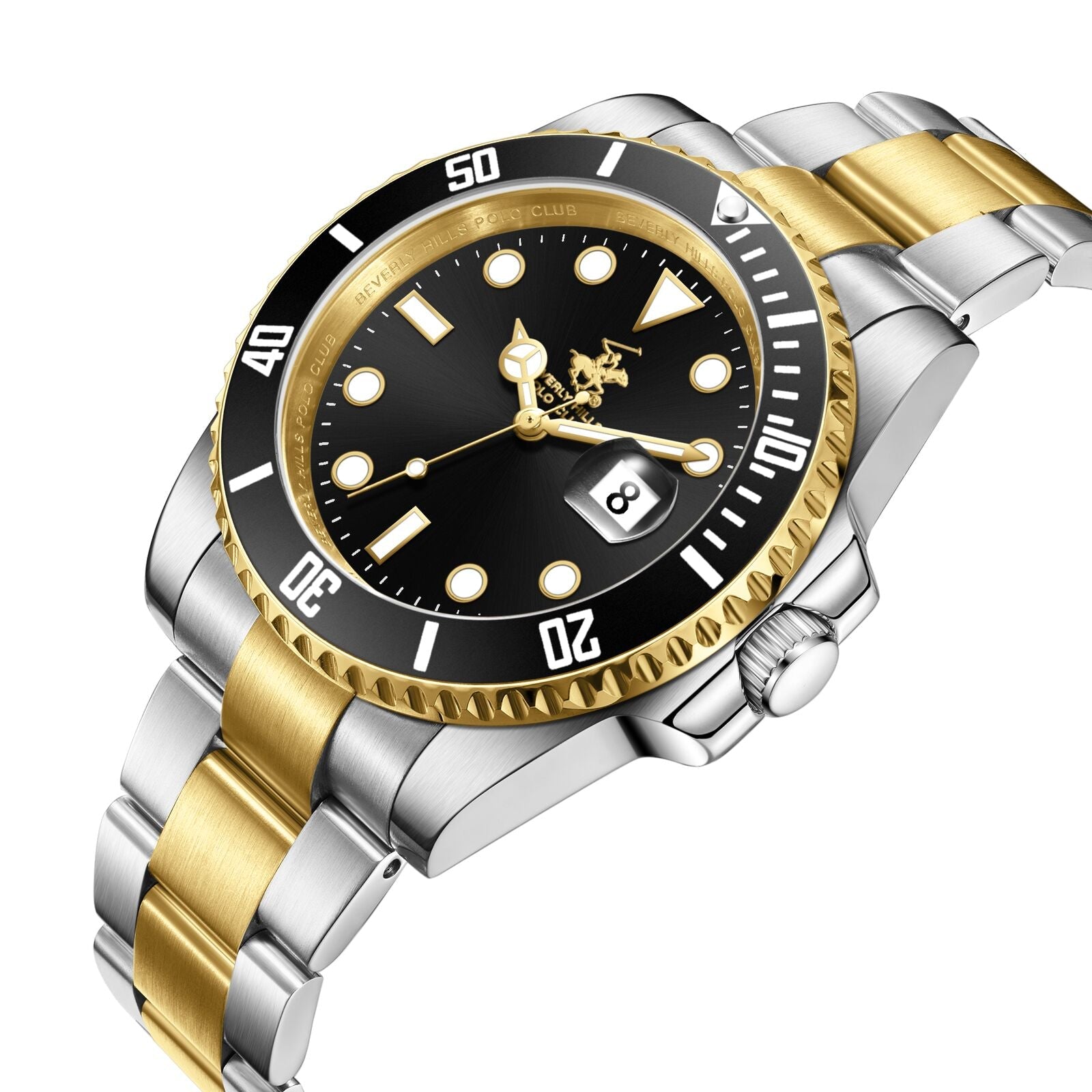 Beverly Hills Polo Club Waterproof Black Dial Two-Tone Date Watch BP3791X.250 Secondary image