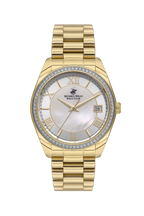 Beverly Hills Polo Club Mother Pearl Gold Date Watch – BP3592C.120