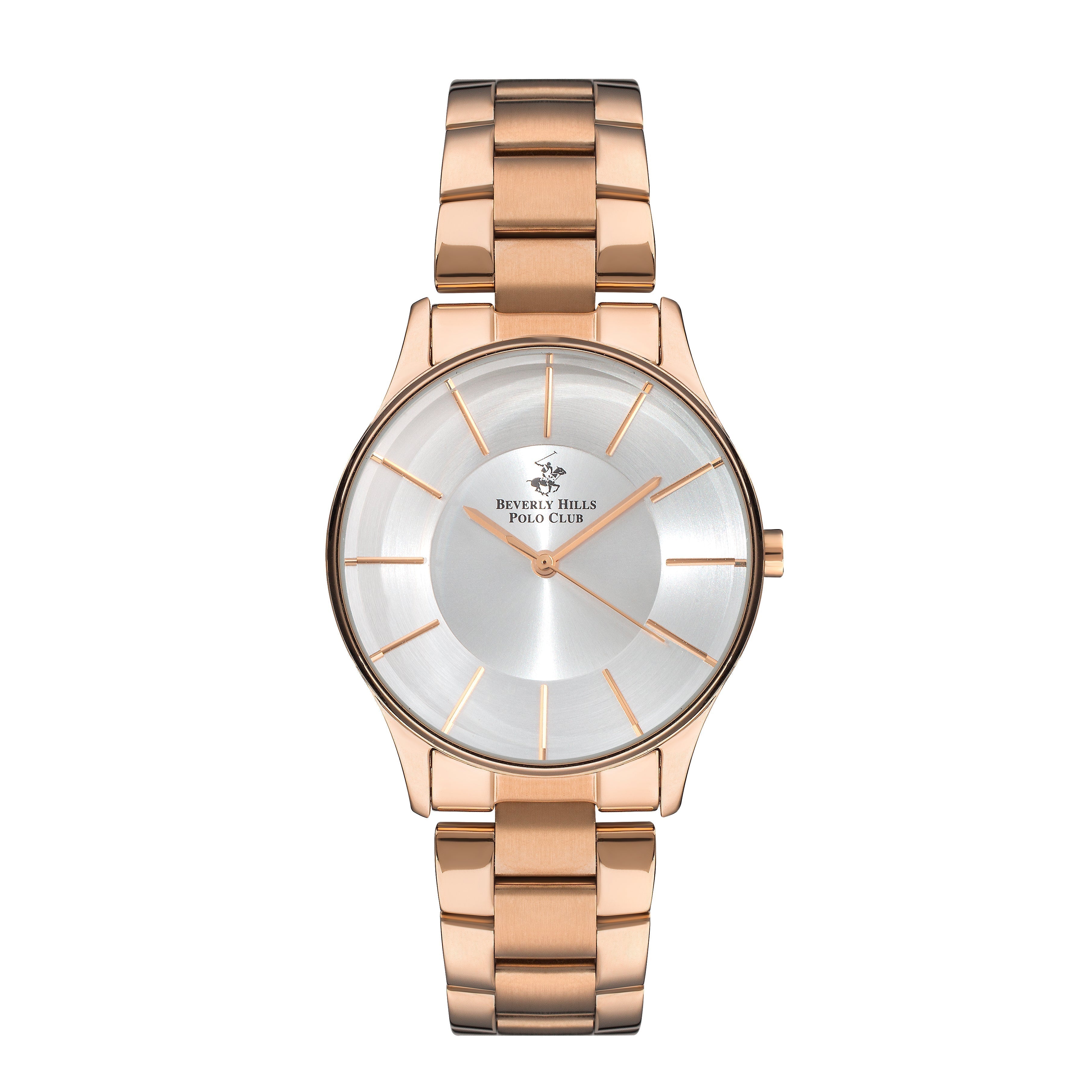 Beverly Hills Polo Club Rose Gold Silver Sunray Dial Watch – BP3286X.430 Main image