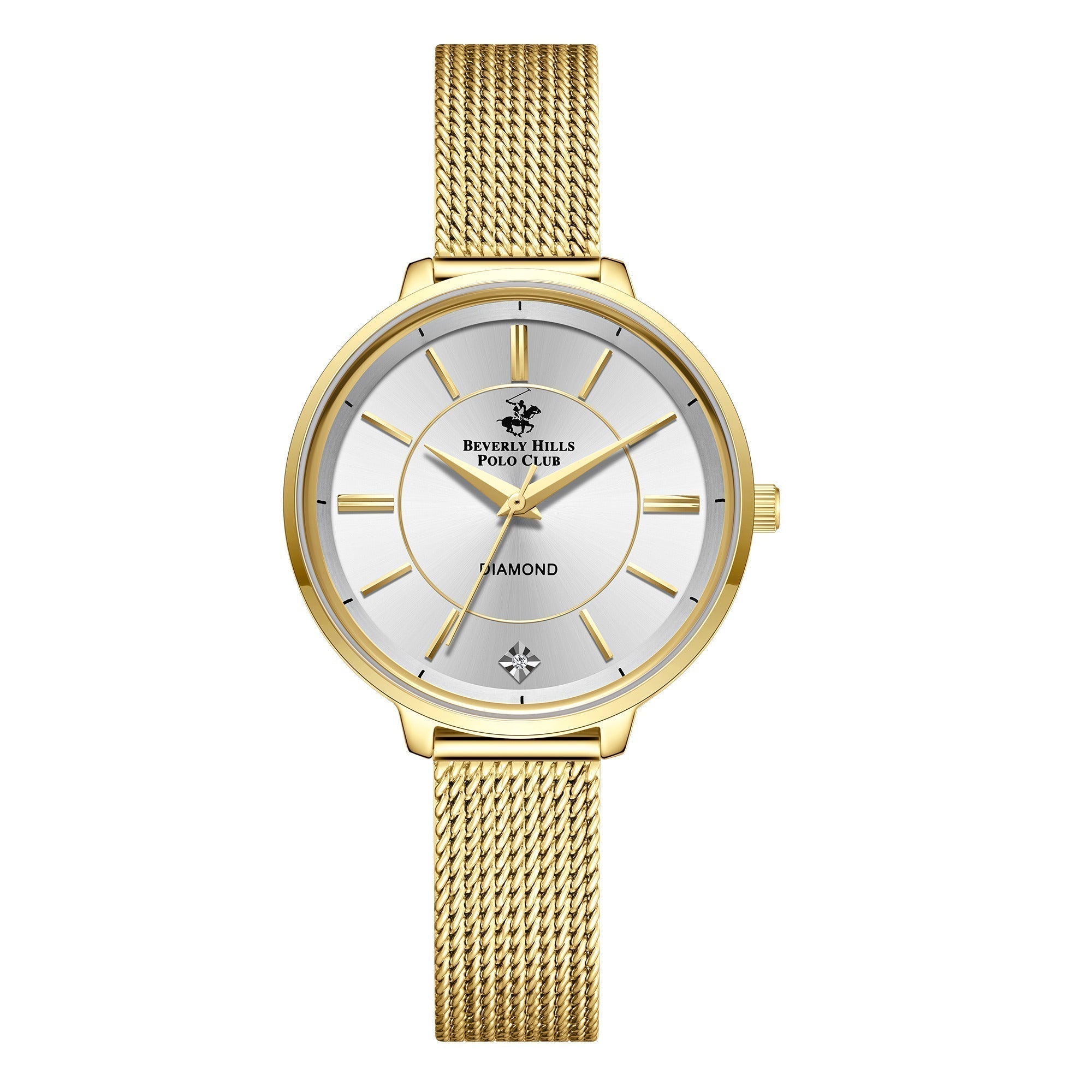 Beverly Hills Polo Club Gold Mesh Diamond Watch – BP3312X.130 Main image