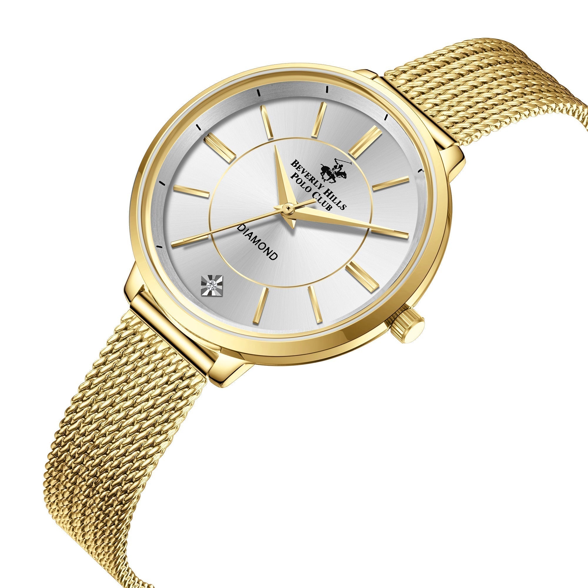 Beverly Hills Polo Club Gold Mesh Diamond Watch – BP3312X.130 Secondary image