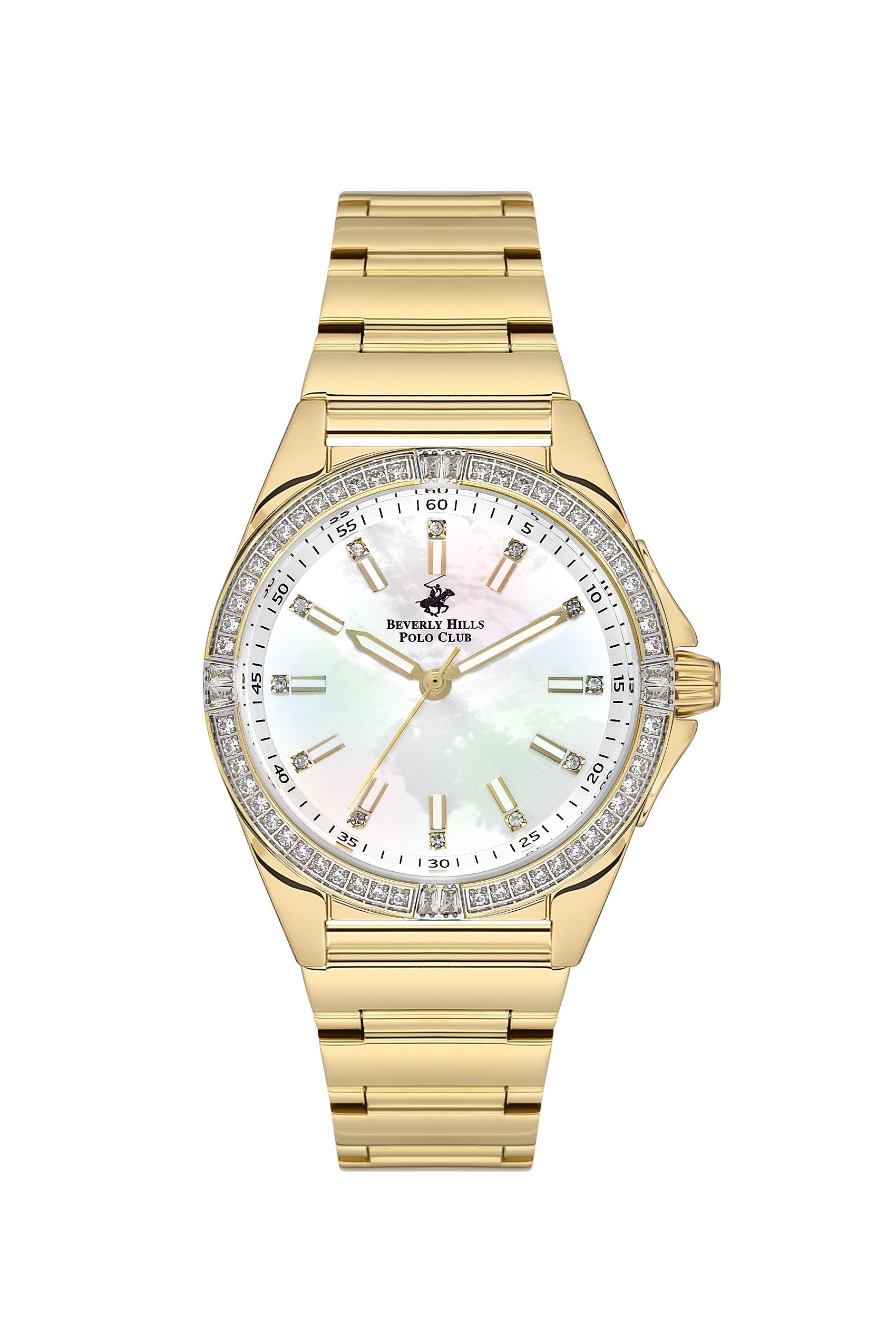 Beverly Hills Polo Club Mother Pearl Gold Diamond Watch – BP3587C.120 Main image