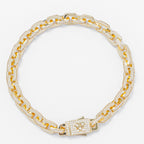 Big Daddy 10MM Anchor Mariner Bullet Diamond & Gold Link Iced Out Bracelet