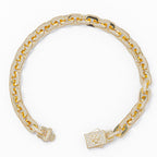 Big Daddy 10MM Anchor Mariner Bullet Diamond & Gold Link Iced Out Bracelet
