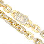 Big Daddy 10MM Anchor Mariner Bullet Diamond & Gold Link Chain