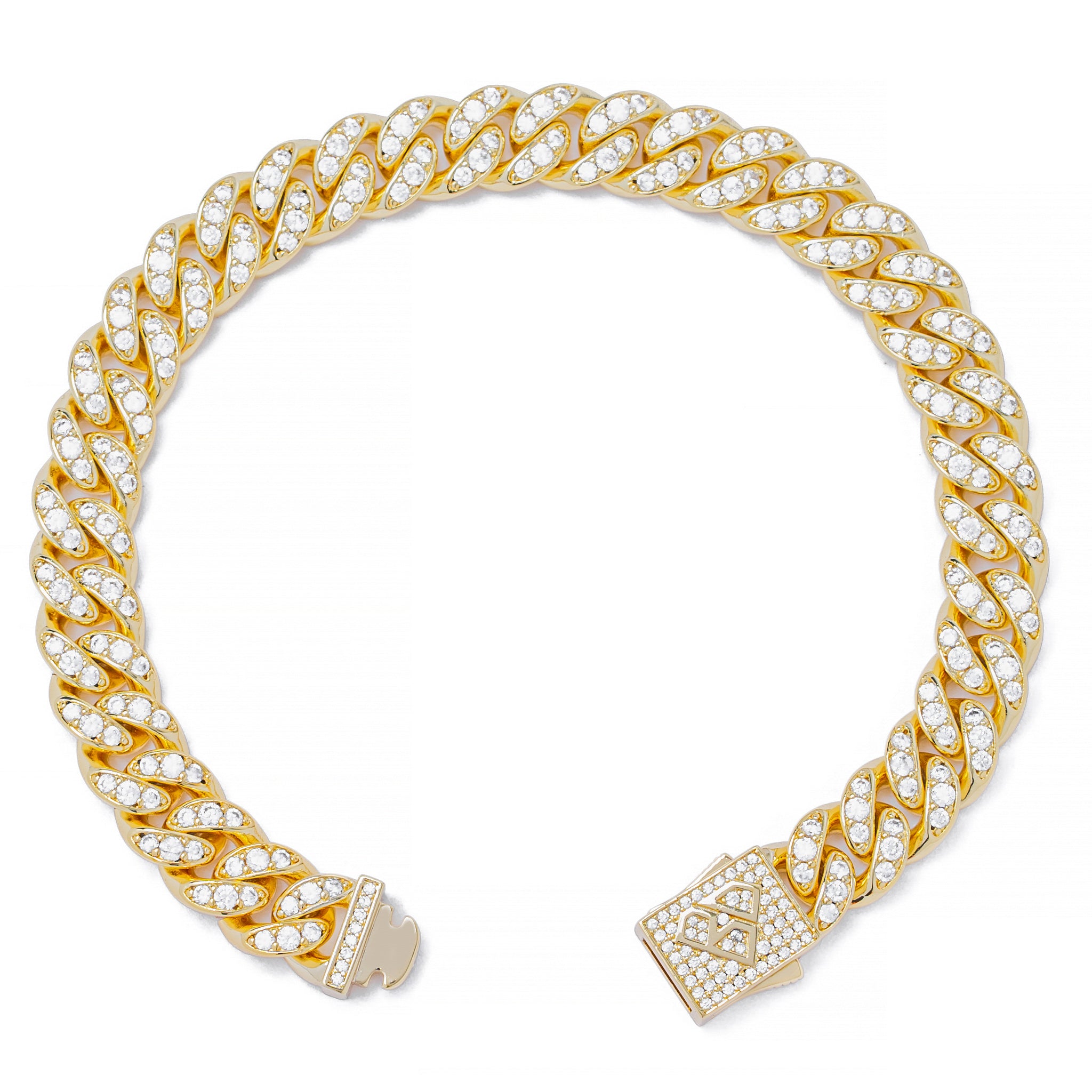 Big Daddy 10MM Iced Out Cuban Link Gold Bracelet Hoofdafbeelding