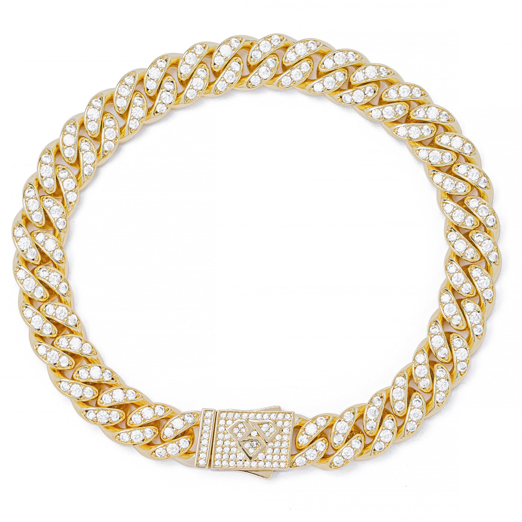 Big Daddy 10MM Iced Out Cuban Link Gold Bracelet Main image