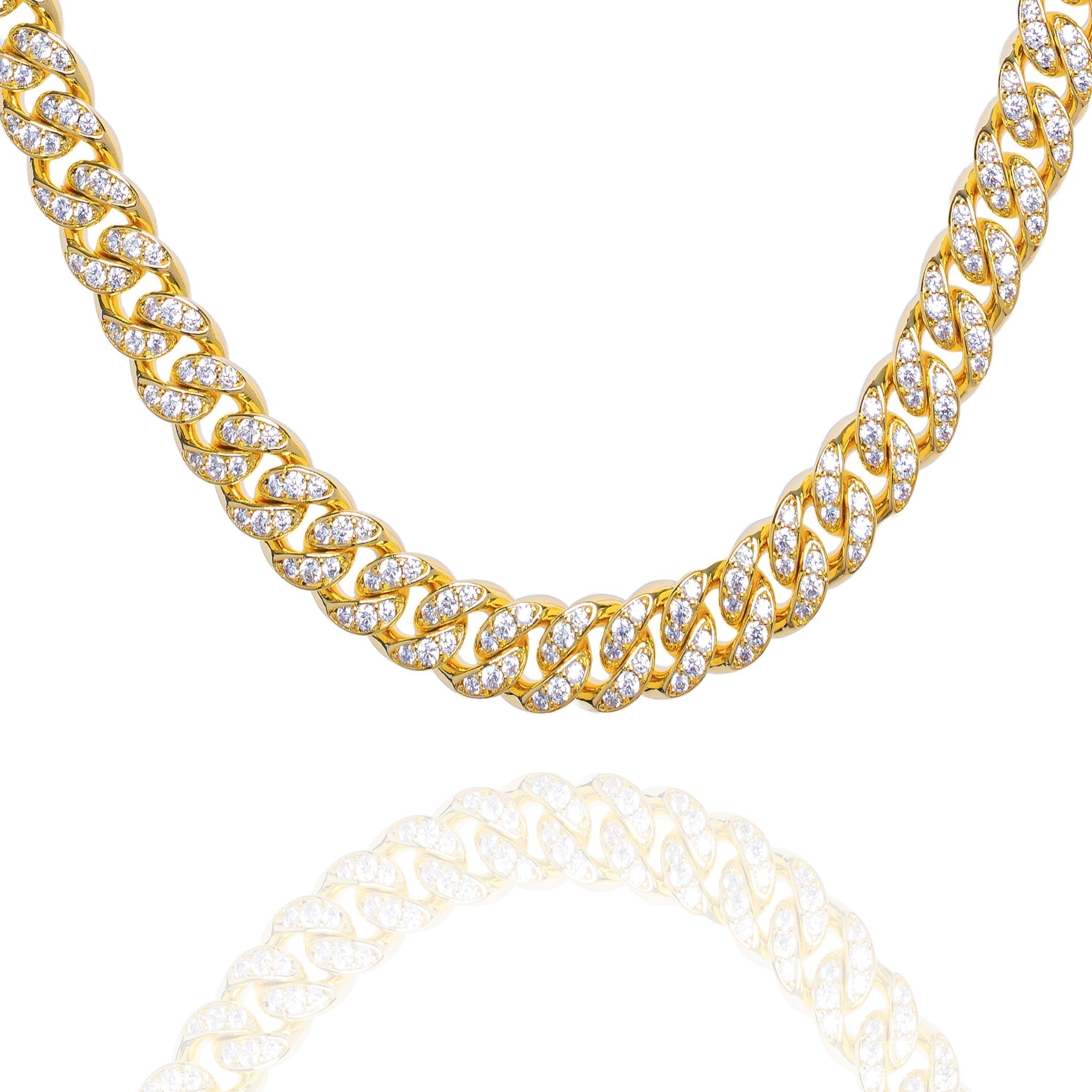 Big Daddy 10MM Iced Out Cuban Link Gold Chain Hoofdafbeelding