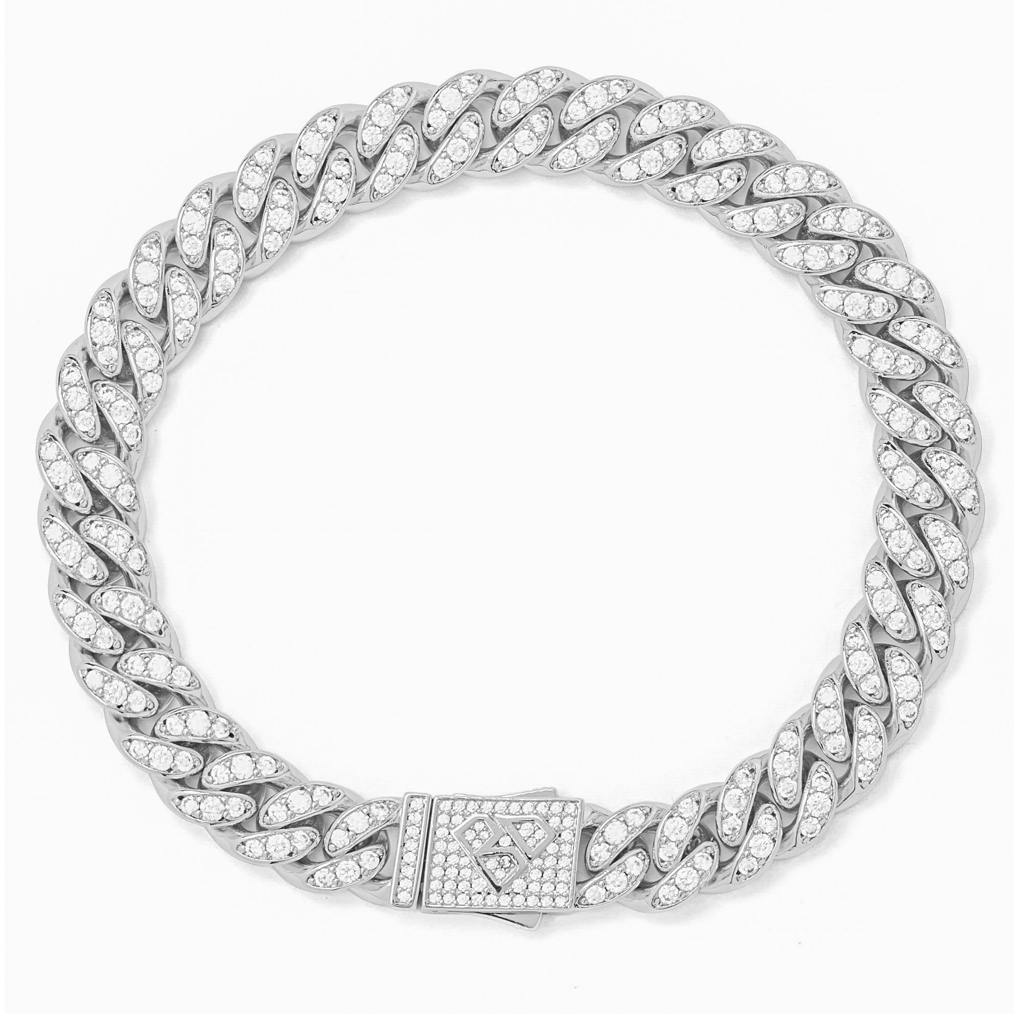 Big Daddy 10 mm Iced Out Cuban Link zilveren armband Hoofdafbeelding