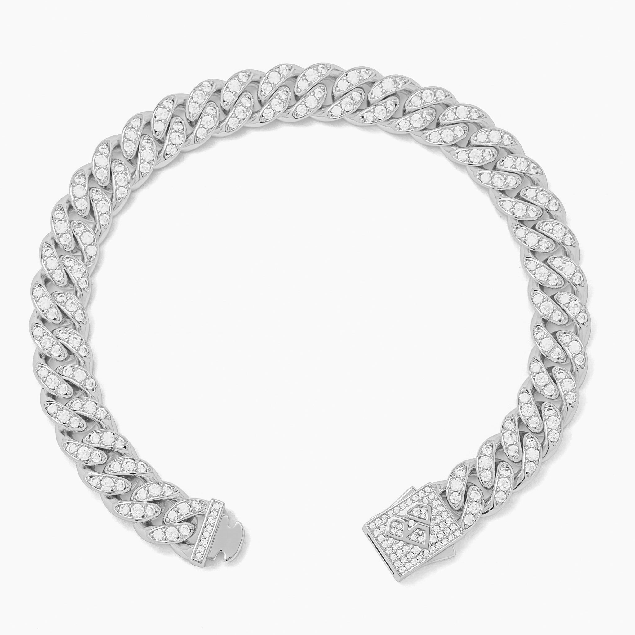 Big Daddy 10 mm Iced Out Cuban Link zilveren armband Secundaire afbeelding