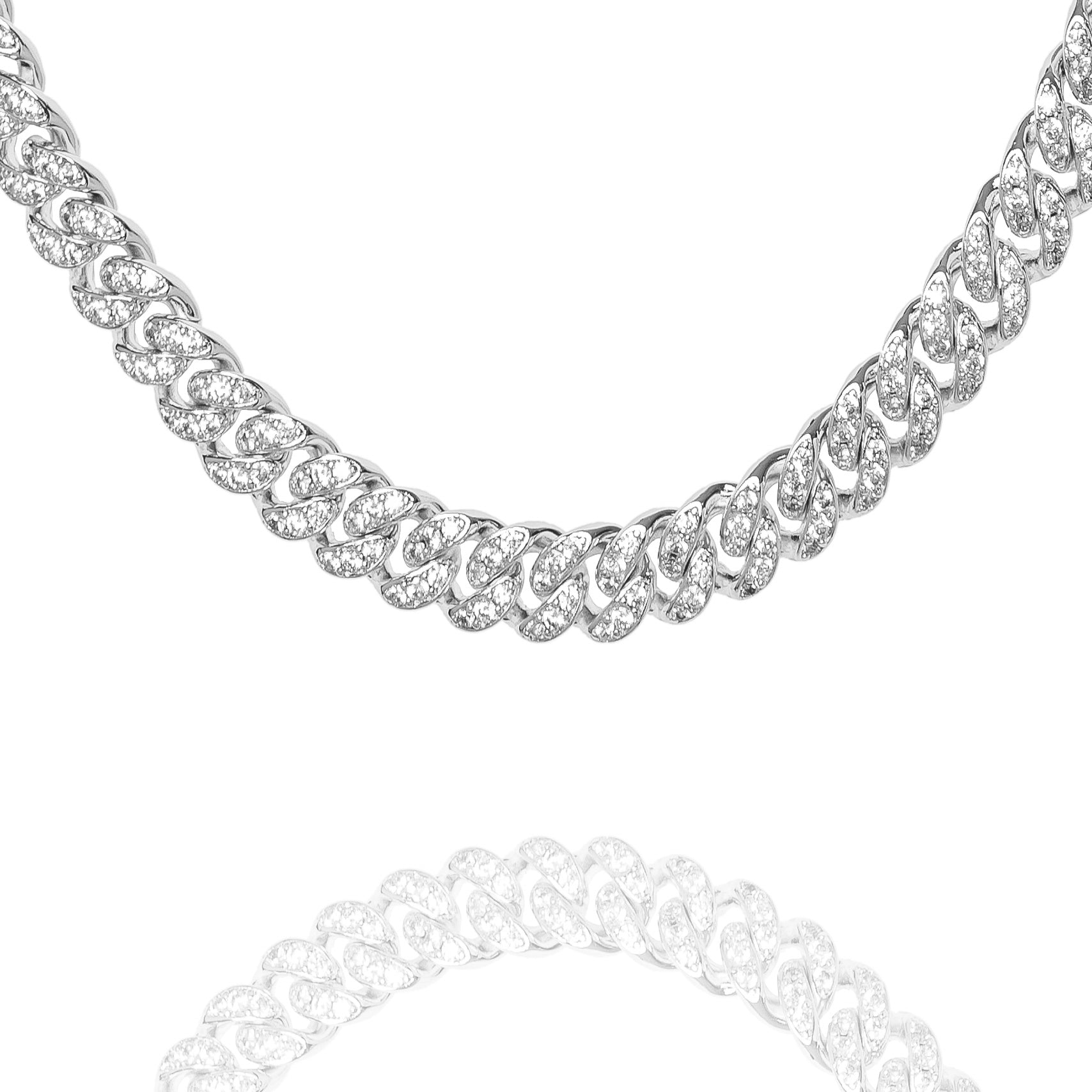 Big Daddy 10 mm Iced Out Cuban Link zilveren ketting Hoofdafbeelding