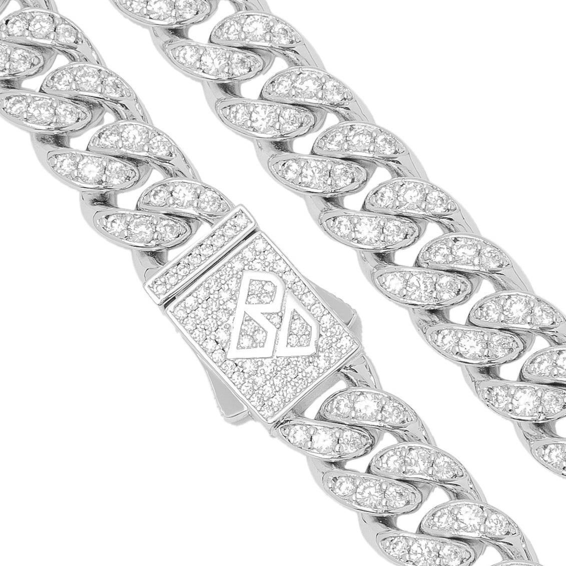 Big Daddy 10 mm Iced Out Cuban Link zilveren ketting Secundaire afbeelding