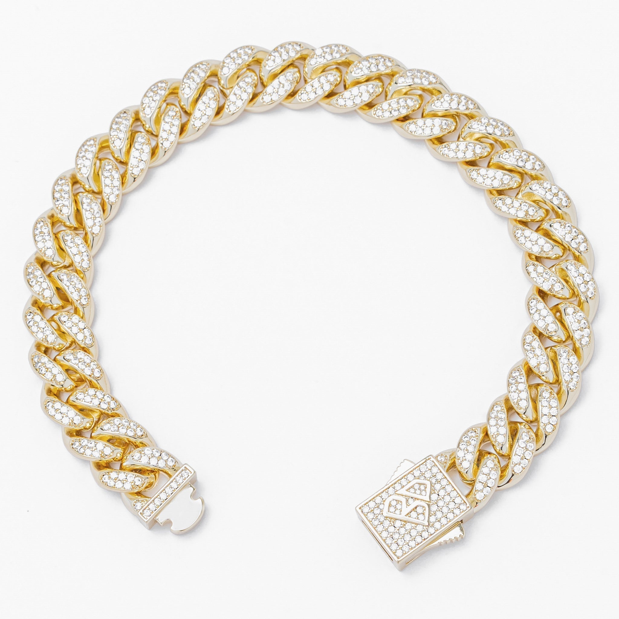 Big Daddy 10MM Iced Out Miami Cuban Link Gold Bracelet Secundaire afbeelding