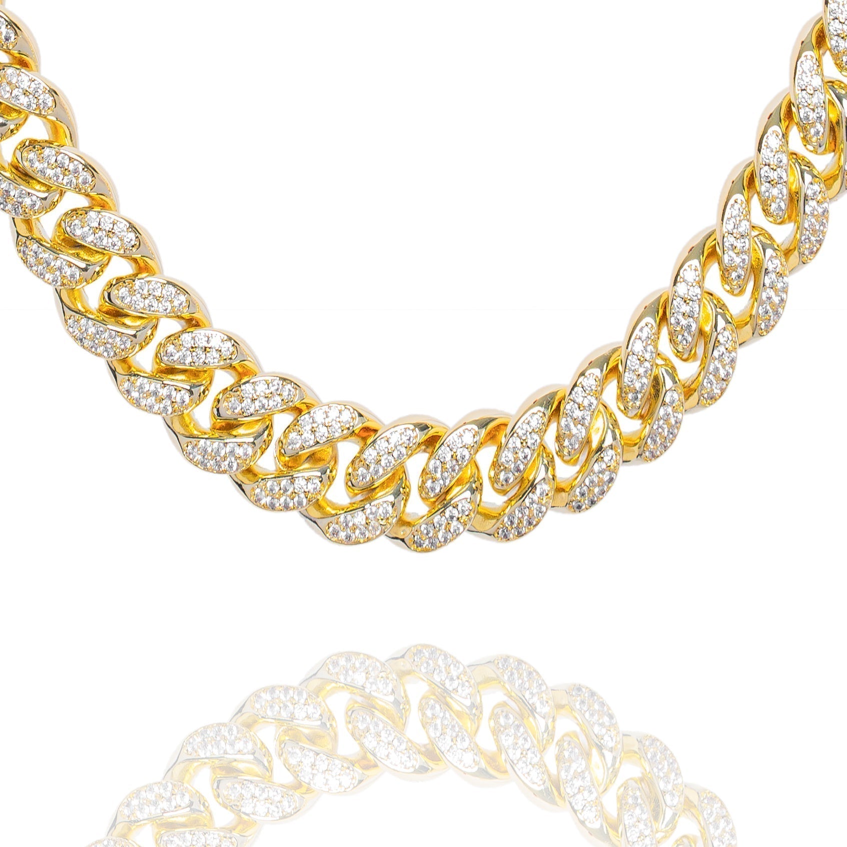 Big Daddy 10MM Iced Out Miami Cuban Link Gold Chain Hoofdafbeelding