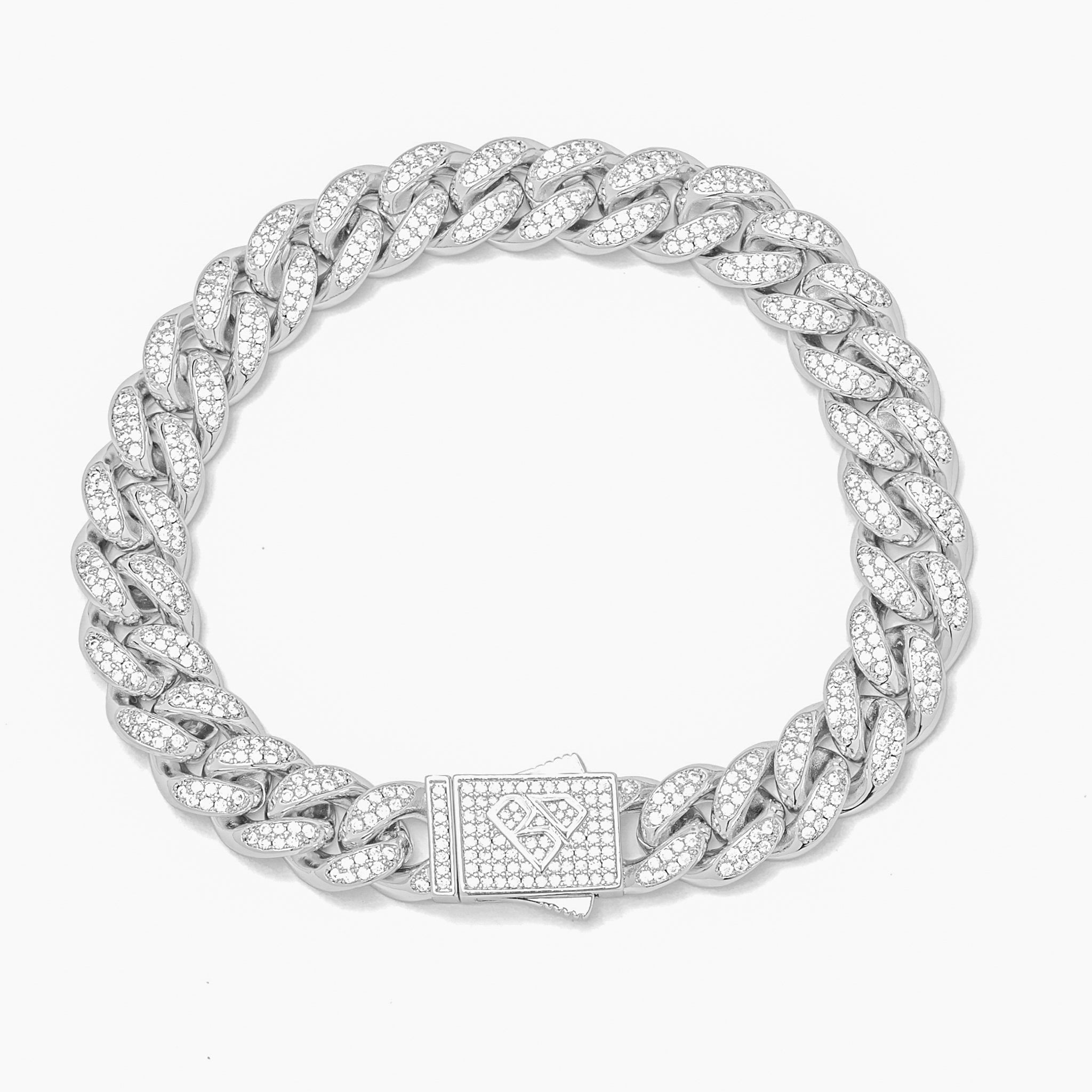 Big Daddy 10 mm Iced Out Miami Cuban Link zilveren armband Hoofdafbeelding