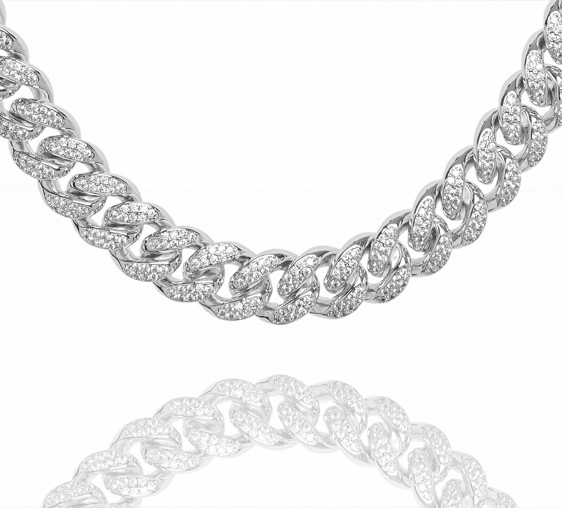 Big Daddy 10MM Iced Out Miami Cuban Link Zilveren Ketting Hoofdafbeelding