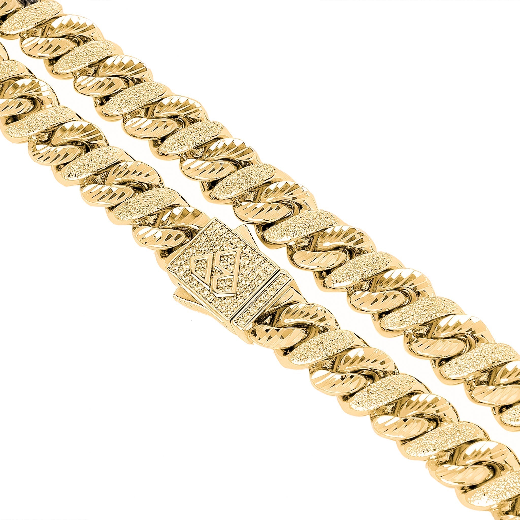 Big Daddy 10MM Sandblast Diamond & Gold Iced Out Chain Secundaire afbeelding
